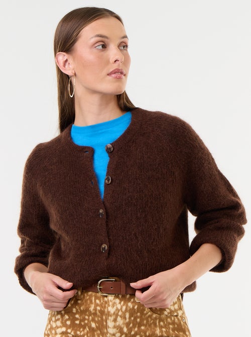 Cardigan abbottonato in mohair e lana misto - Kiabi