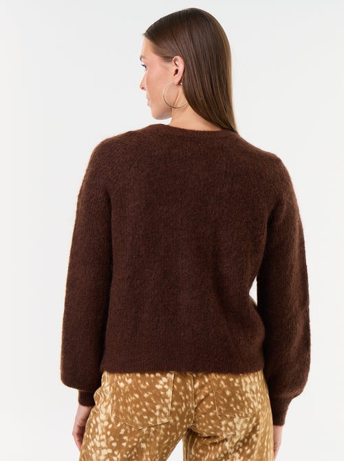 Cardigan abbottonato in mohair e lana misto - Kiabi
