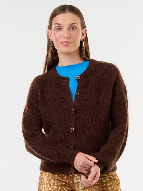 Cardigan abbottonato in mohair e lana misto - Kiabi