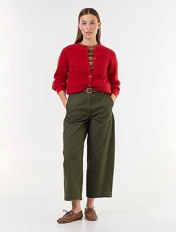 Cardigan abbottonato in mohair e lana misto