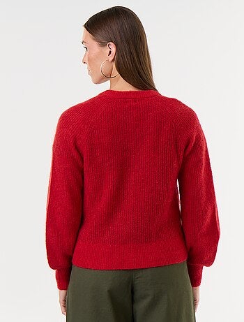 Cardigan abbottonato in mohair e lana misto