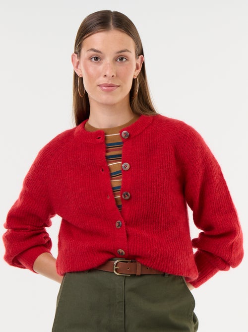 Cardigan abbottonato in mohair e lana misto - Kiabi