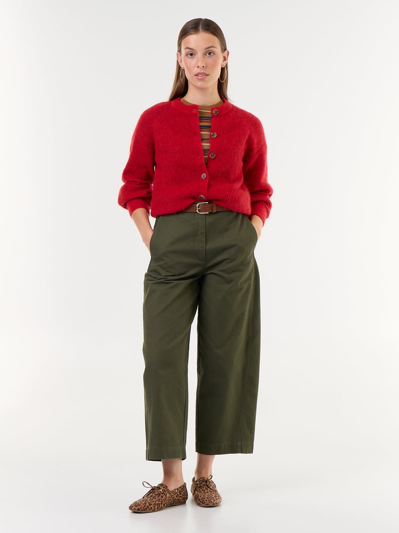 Cardigan abbottonato in mohair e lana misto Rosso - Kiabi
