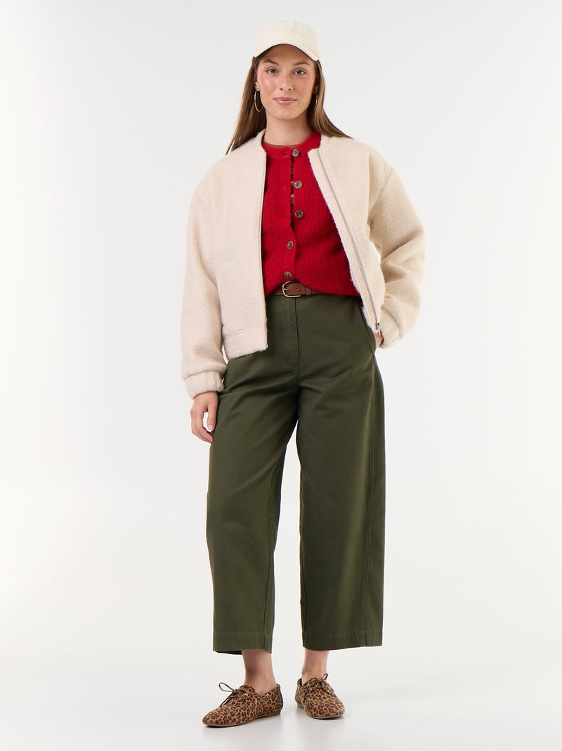 Cardigan abbottonato in mohair e lana misto Rosso - Kiabi