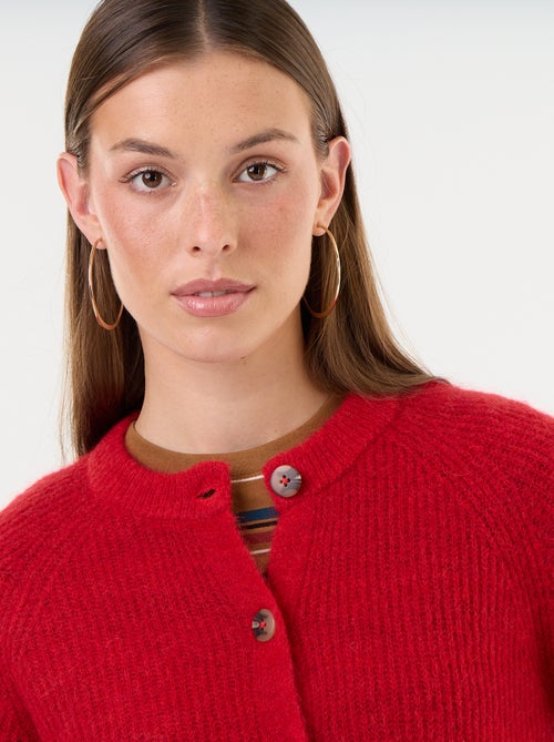 Cardigan abbottonato in mohair e lana misto - Kiabi