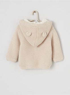 Cardigan all'uncinetto con cappuccio 'orecchie' - Kiabi