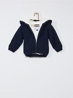 Cardigan all'uncinetto con cappuccio 'orecchie' - Kiabi