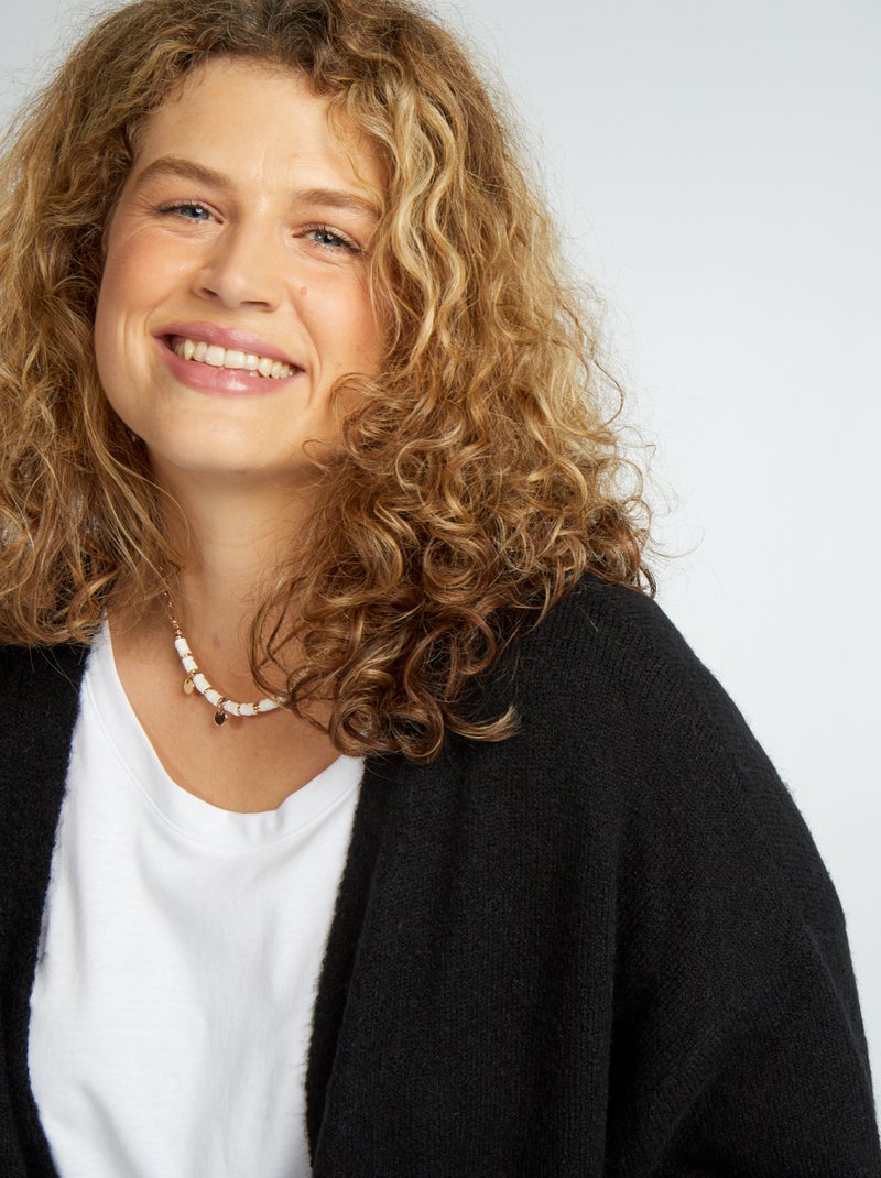 Cardigan aperto con lana nero - Kiabi