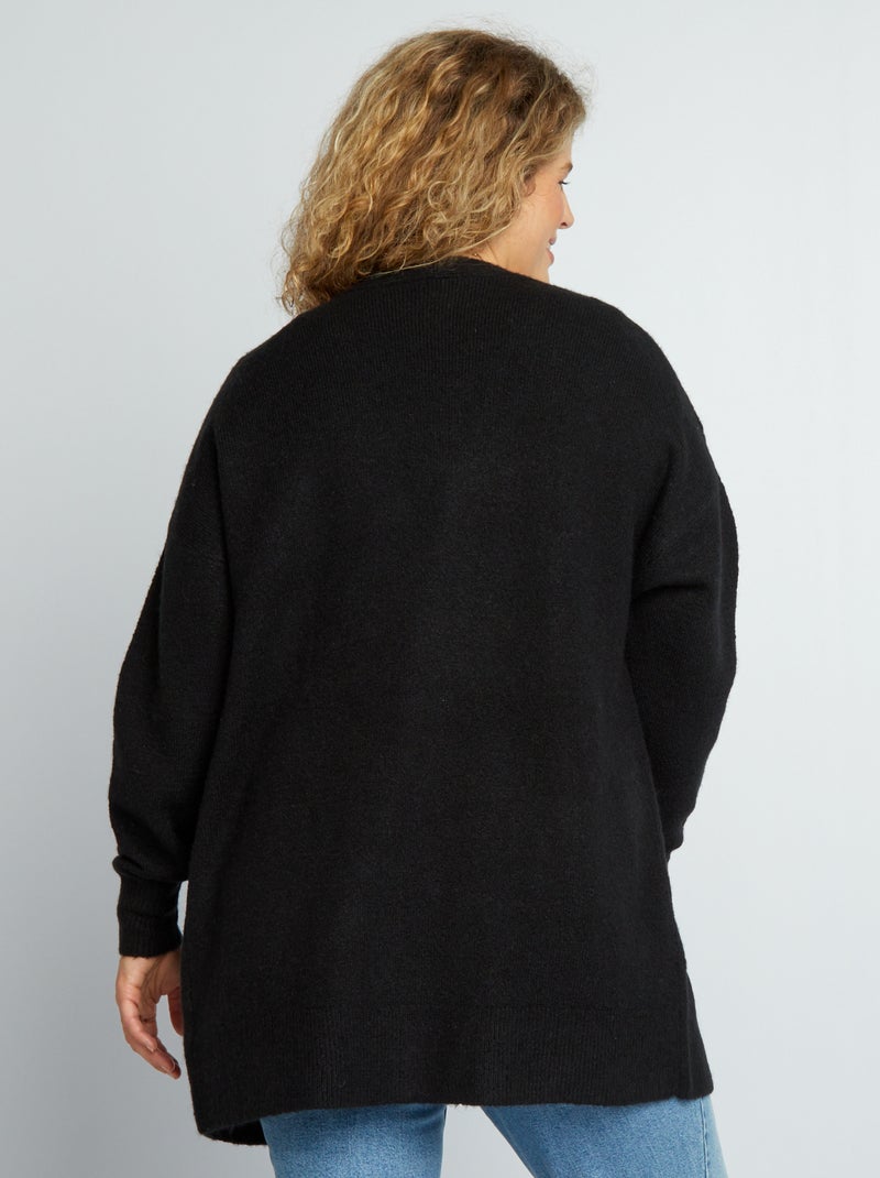 Cardigan aperto con lana nero - Kiabi