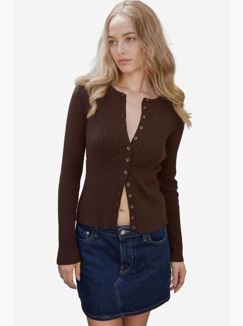 Cardigan basic con bottoni hiccup - Kiabi Cardigan basic con bottoni hiccup - Kiabi