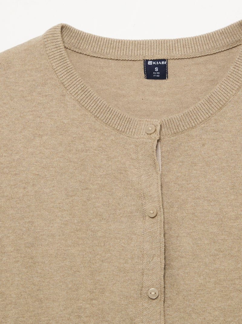 Cardigan basico - Facile da indossare Beige - Kiabi