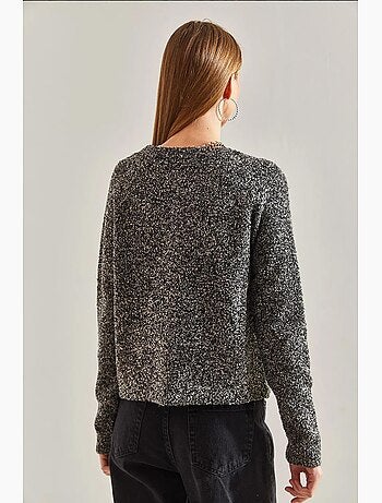 Cardigan bouclé con bottoni lucci