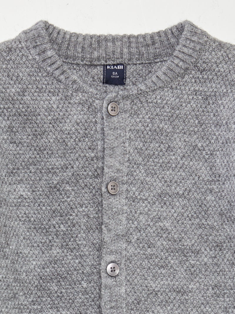 Cardigan caldo in punto legaccio GRIGIO - Kiabi