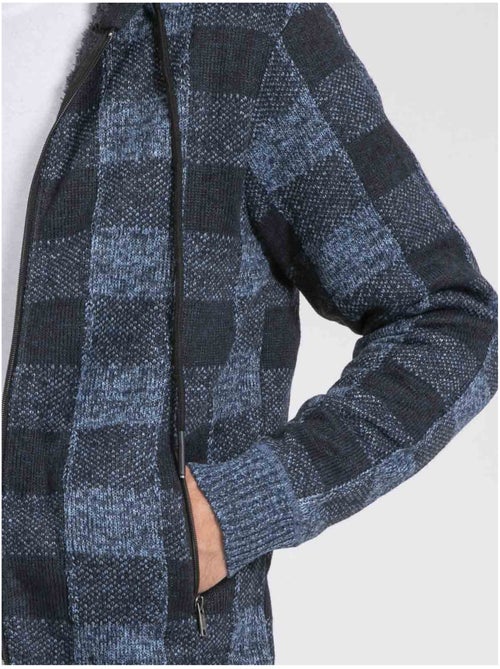 Cardigan capuche carreaux doublé sherpa LAMACAO - Kiabi