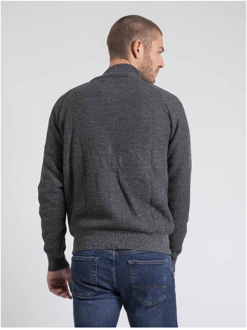 Cardigan col montant doublure sherpa LAMANTIN Grigio - Kiabi