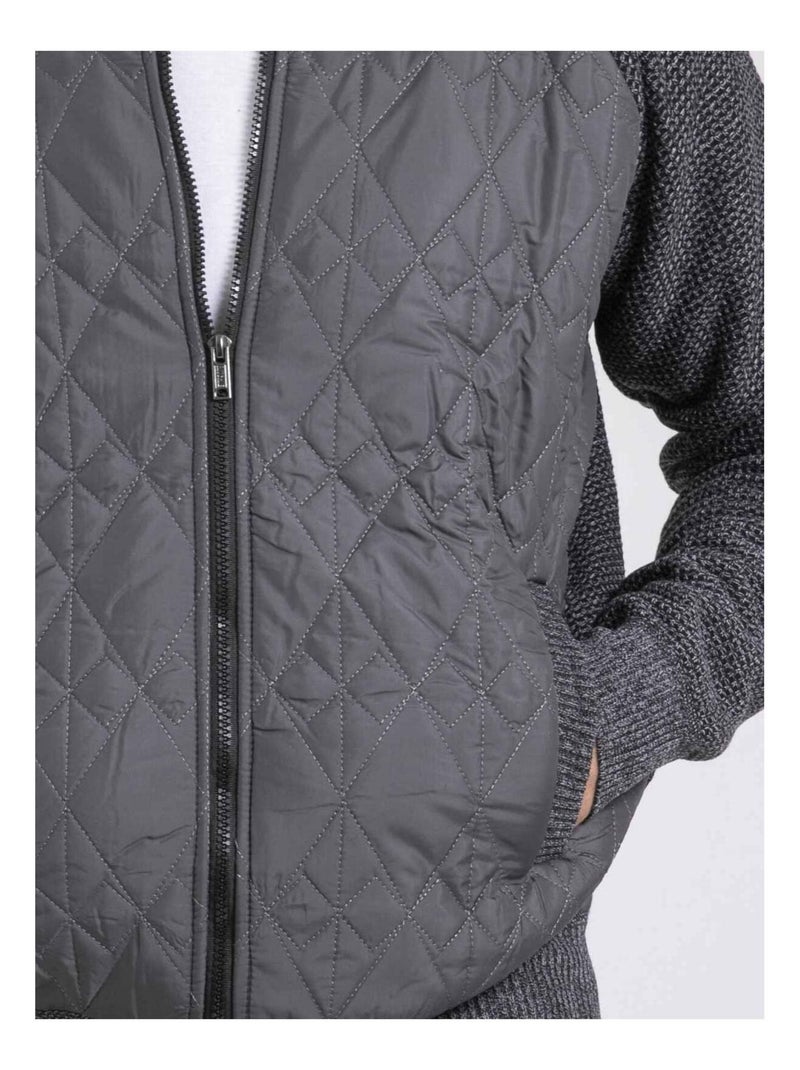 Cardigan col montant doublure sherpa LAMANTIN Grigio - Kiabi