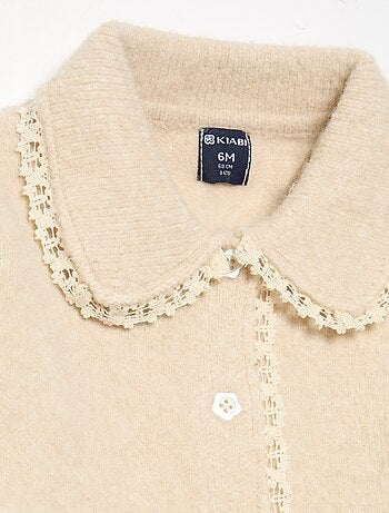Cardigan con bordi in pizzo sottile