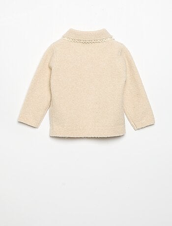 Cardigan con bordi in pizzo sottile
