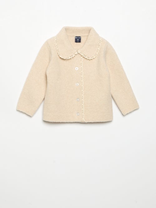Cardigan con bordi in pizzo sottile - Kiabi