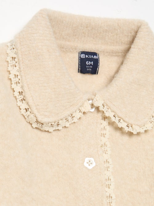 Cardigan con bordi in pizzo sottile - Kiabi