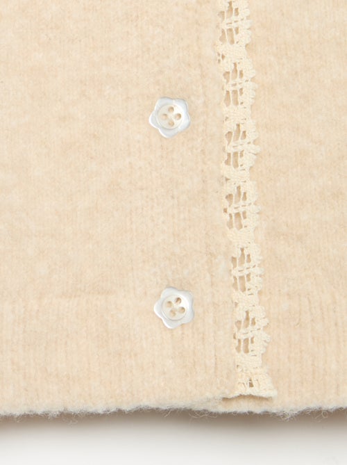 Cardigan con bordi in pizzo sottile - Kiabi