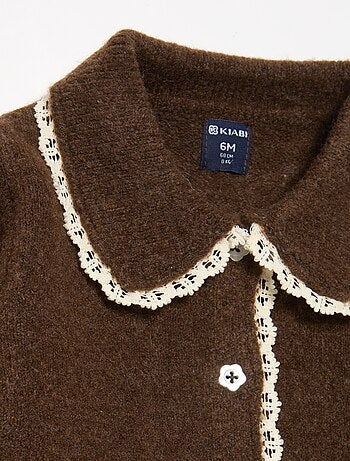 Cardigan con bordi in pizzo sottile