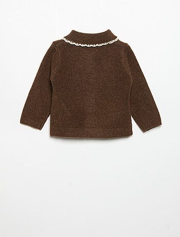 Cardigan con bordi in pizzo sottile