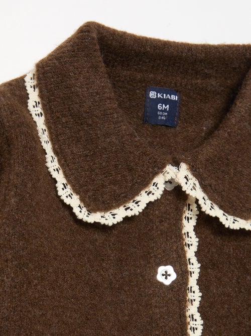 Cardigan con bordi in pizzo sottile - Kiabi