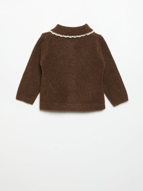 Cardigan con bordi in pizzo sottile - Kiabi
