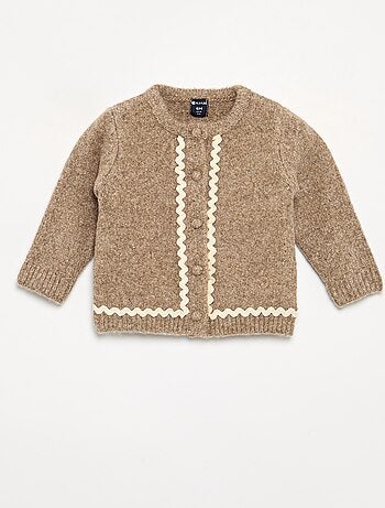 Cardigan con bordo a contrasto