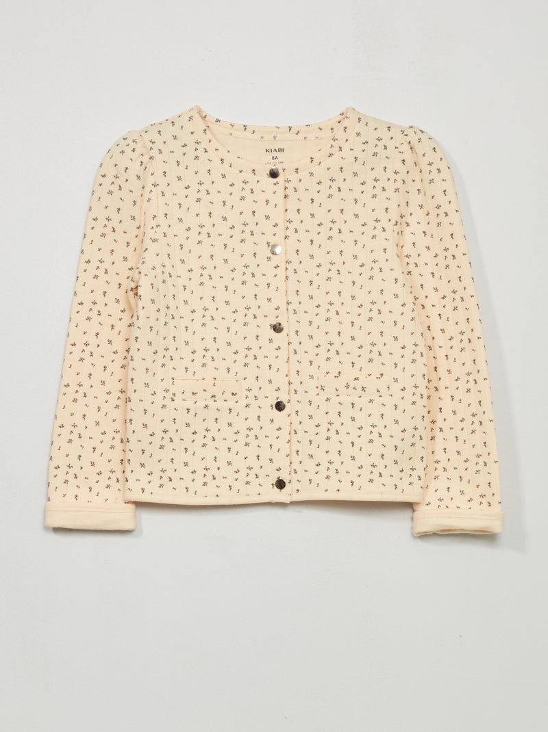 Cardigan con bottoncini a pressione quilting BIANCO - Kiabi