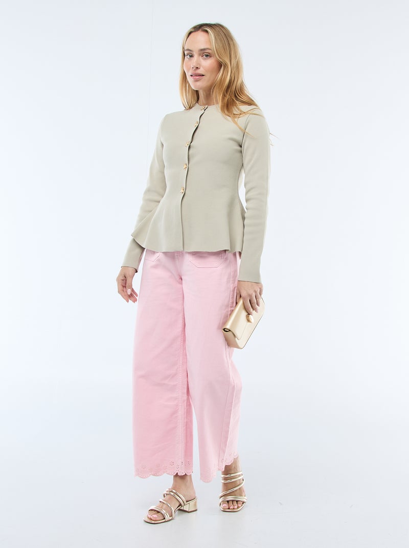 Cardigan con bottoni a forma di stella Beige - Kiabi
