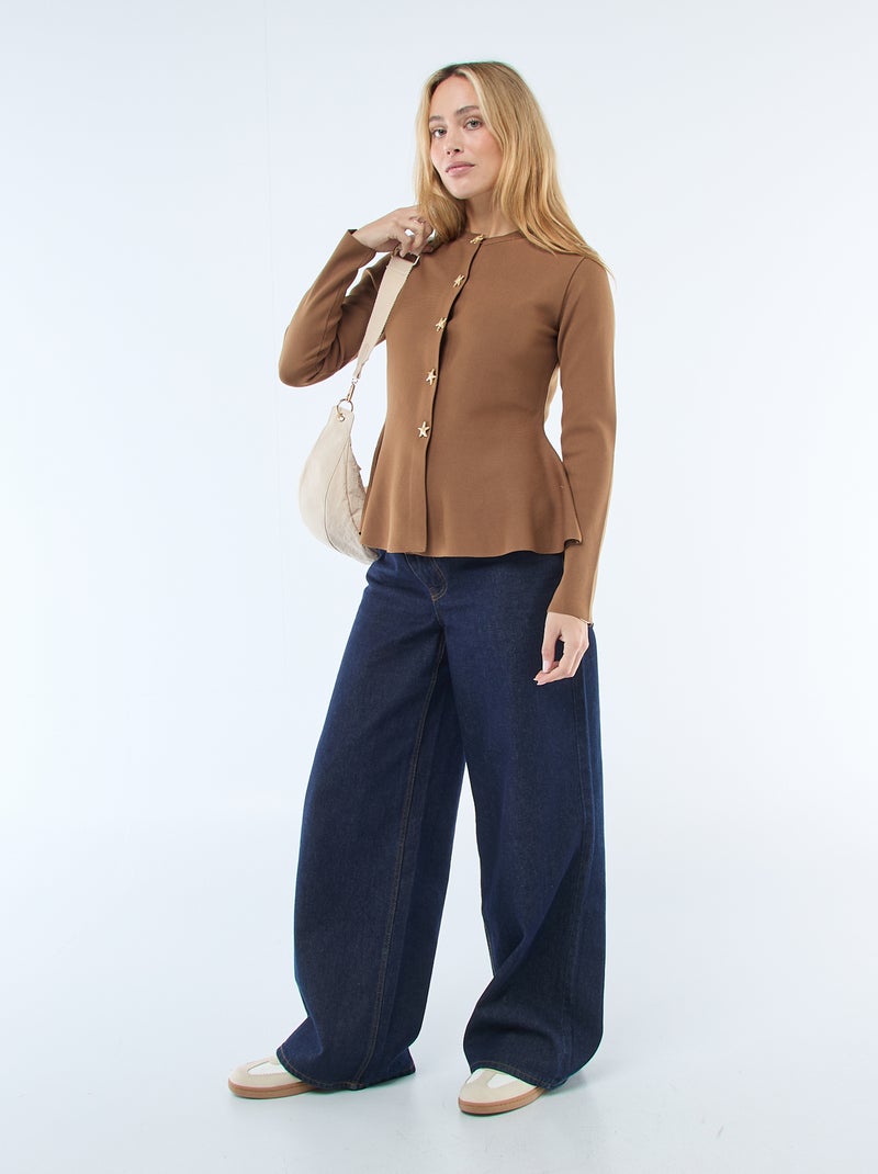 Cardigan con bottoni a forma di stella Marrone - Kiabi