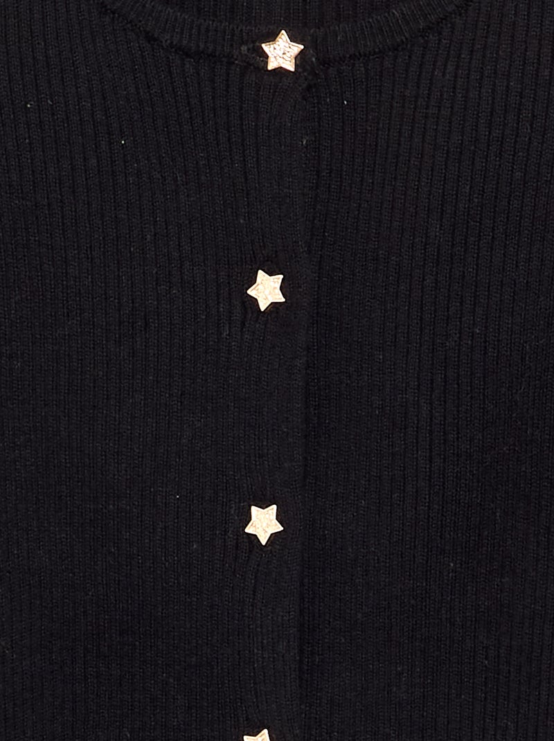 Cardigan con bottoni a forma di stella Nero - Kiabi