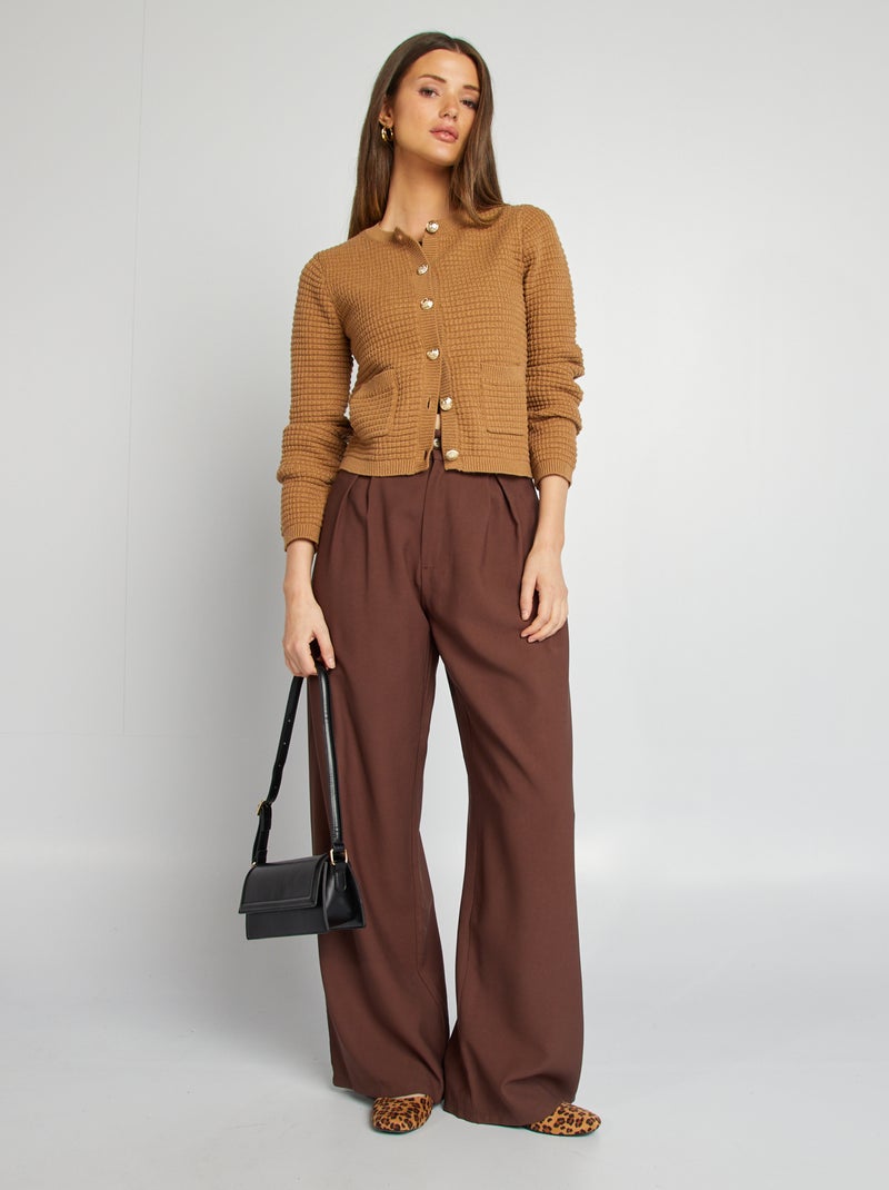 Cardigan con bottoni dorati BEIGE - Kiabi