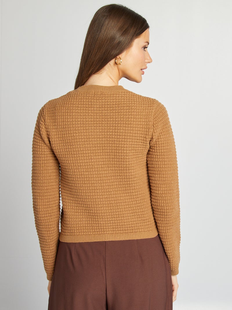 Cardigan con bottoni dorati BEIGE - Kiabi