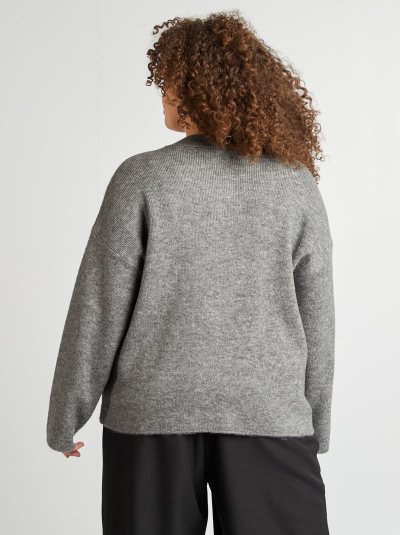 Cardigan con bottoni dorati GRIGIO - Kiabi