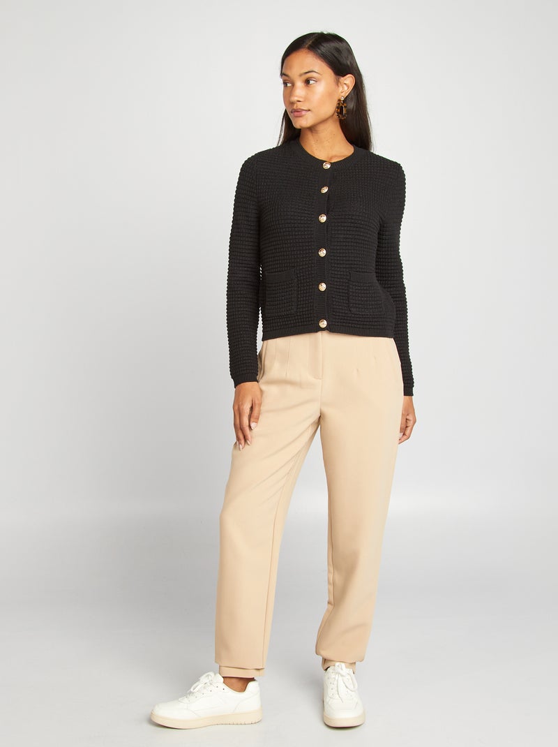 Cardigan con bottoni dorati nero - Kiabi