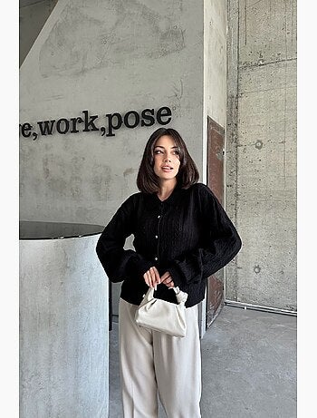 Cardigan con bottoni e motivo jacquard my fashion