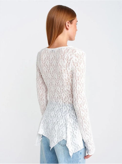 Cardigan con bottoni e scollo a v in pizzo dilvin - Kiabi Cardigan con bottoni e scollo a v in pizzo dilvin - Kiabi