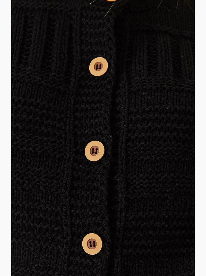 Cardigan con bottoni e scollo rotondo lucci Nero - Kiabi