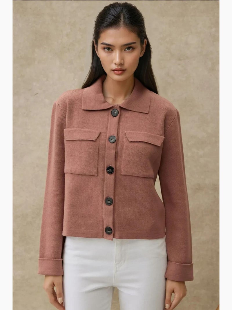 Cardigan con bottoni e tasche hiccup Rosa antico - Kiabi