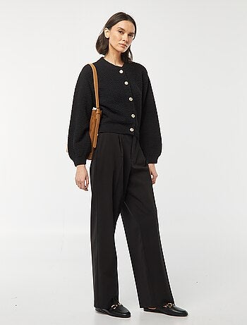 Cardigan con bottoni fantasia dorati