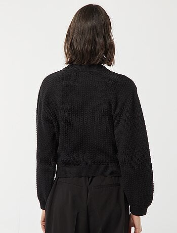 Cardigan con bottoni fantasia dorati