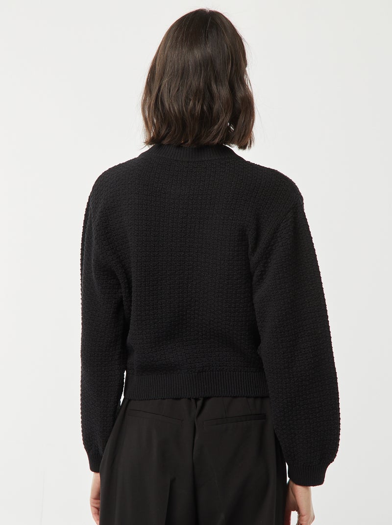 Cardigan con bottoni fantasia dorati nero - Kiabi