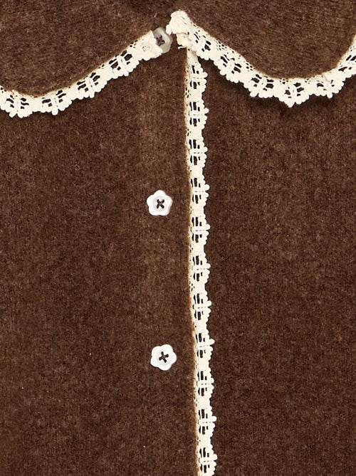 Cardigan con bottoni fantasia e colletto Claudine - Kiabi