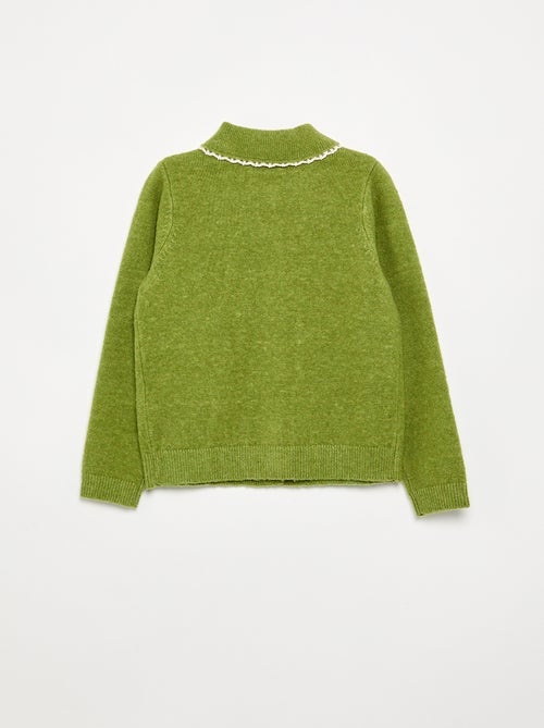 Cardigan con bottoni fantasia e colletto Claudine - Kiabi