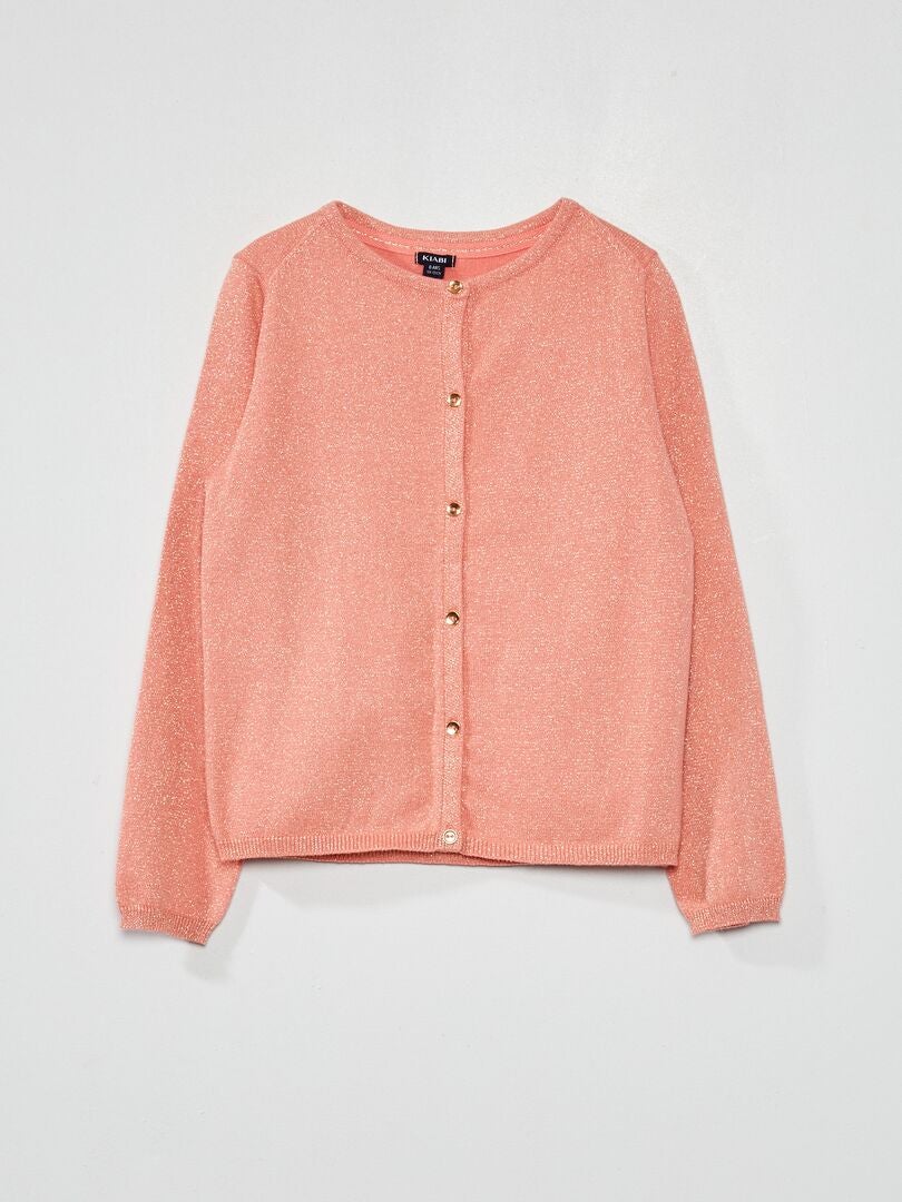 Cardigan con bottoni fantasia rosa - Kiabi
