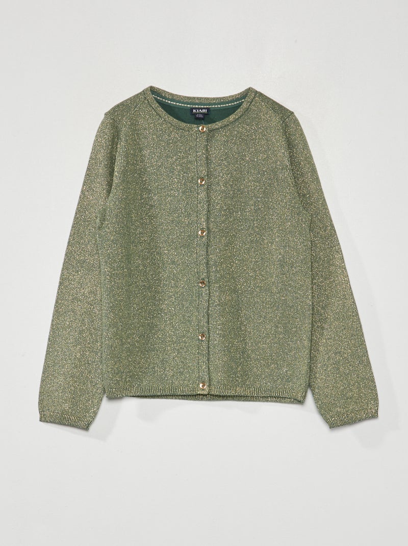 Cardigan con bottoni fantasia Verde - Kiabi
