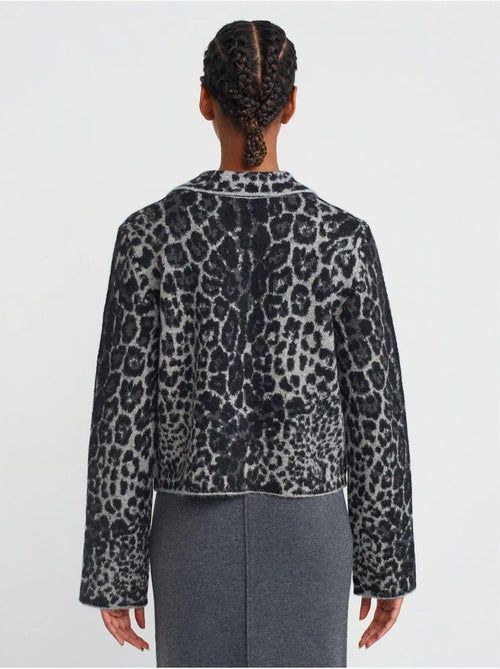 Cardigan con bottoni in jacquard leopardato dilvin - Kiabi